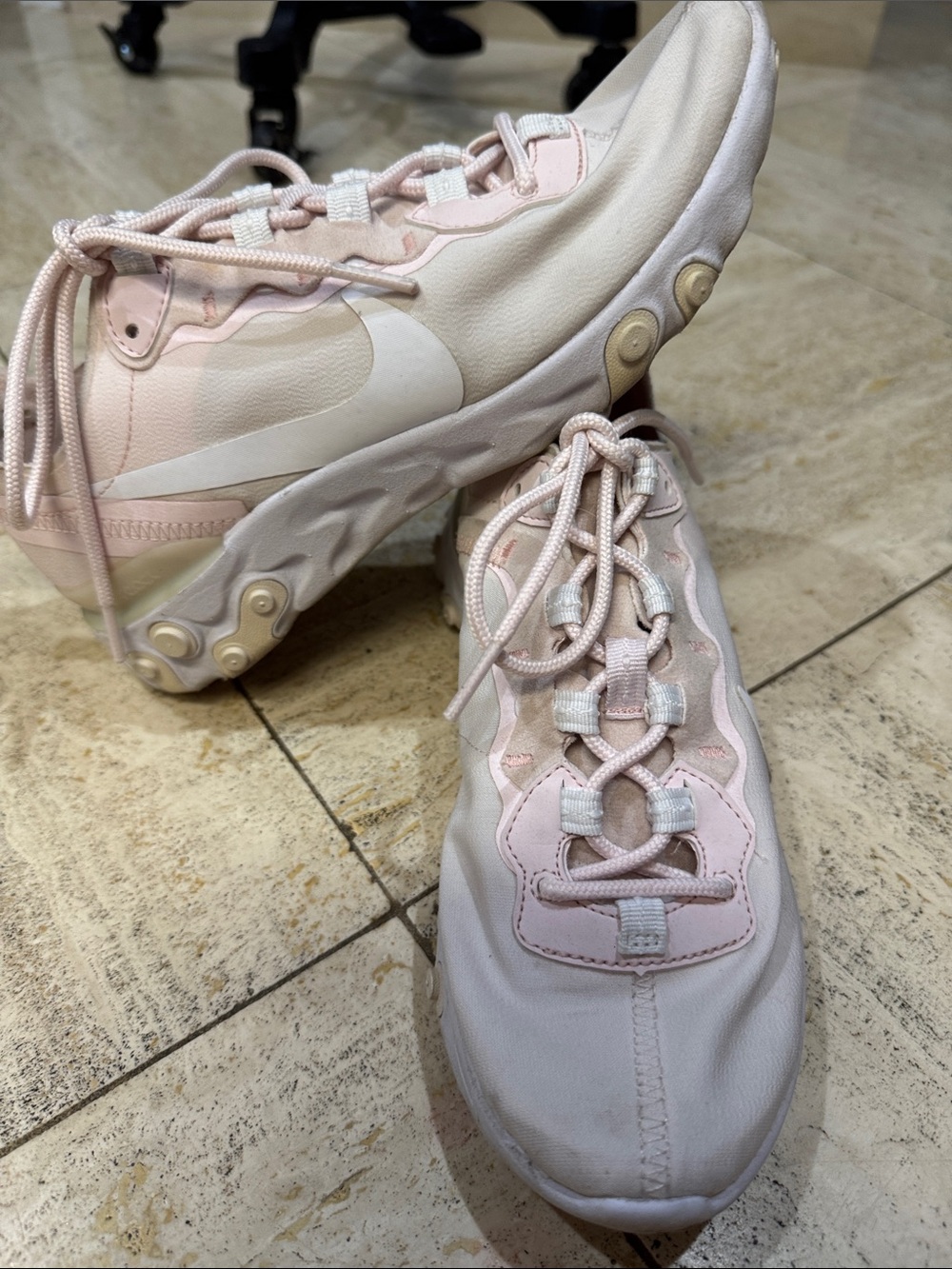 Nike Light Pink & White Lace-Up Sneakers